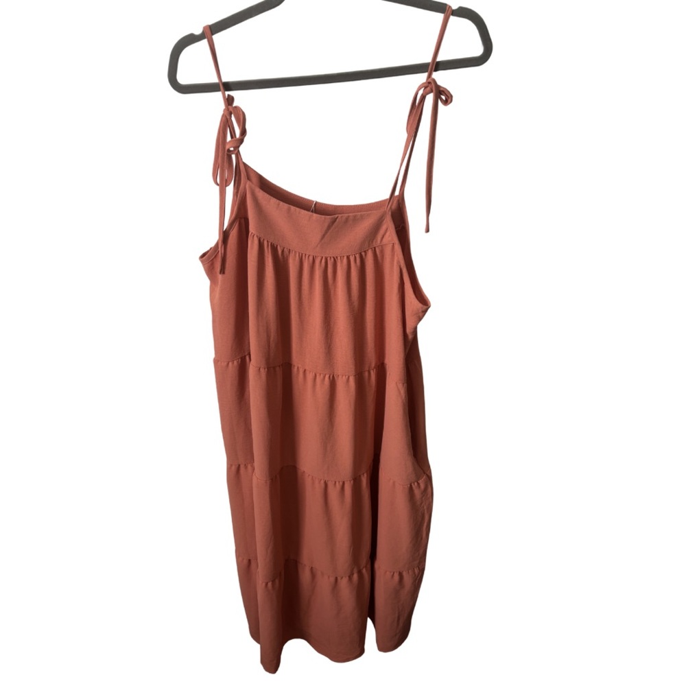 NWT | Tie-Strap Rust Tiered Cami Peasant Dress | Size L